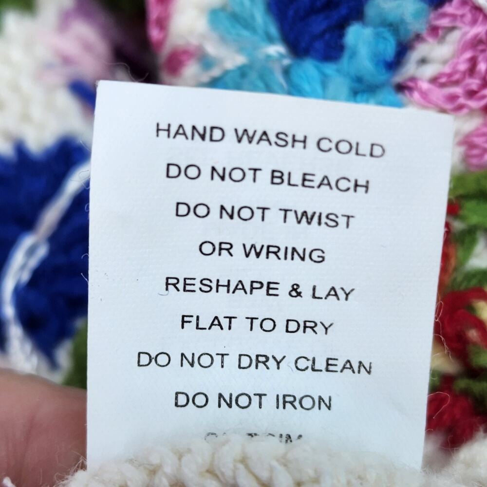 Haband Sweater Women’s Large Embroidered Floral Button-Up Cardigan Cottagecore - Picture 14 of 16